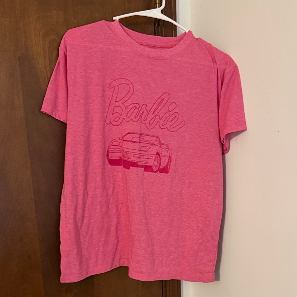 Women’s Large Pink Barbie Corvette Graphic T-Shirt